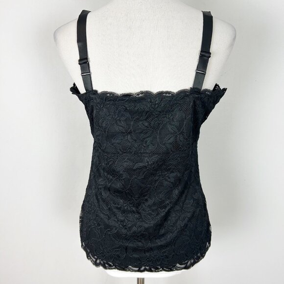 Y2K Coldwater Creek Black Floral Lace Cami Tank Top Fairy Grunge Size Small Wome - Picture 3 of 4